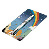 Start-Space-Rakete-Retro-Glossy-Poster Magnet (Linke Seite)