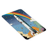 Start-Space-Rakete-Retro-Glossy-Poster Magnet (Rechte Seite)