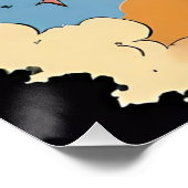 Start-Space-Rakete-Retro-Glossy-Poster Poster (Ecke)