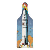Start-Space-Rakete-Retro-Glossy-Poster Schneidebrett (Vorderseite)