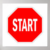 Start-Straßenverkehrszeichen Poster (Vorne)