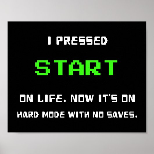 START-Taste Retro-8-Bit-Pixel-Art-Gamer-Gaming Poster (Vorne)