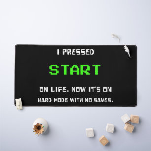 START-Taste Retro 8-Bit-Pixel-Art-Gamer-Gaming Schreibtischunterlage