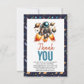 Start Two the Moon 2. Geburtstag Space Dankeskarte (Vorderseite)