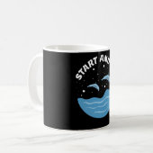 Start und los! - Niedliche Delphine Kaffeetasse (Vorderseite Links)