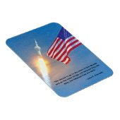 Start von Apollo 11 mit amerikanischer Flagge Magnet (Rechte Seite)