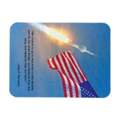 Start von Apollo 11 mit amerikanischer Flagge Magnet (Horizontal)