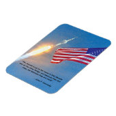 Start von Apollo 11 mit amerikanischer Flagge Magnet (Linke Seite)