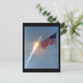 Start von Apollo 11, mit Flagge, NASA Postkarte (Stehend Vorderseite)