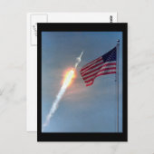 Start von Apollo 11, mit Flagge, NASA Postkarte (Vorne/Hinten)