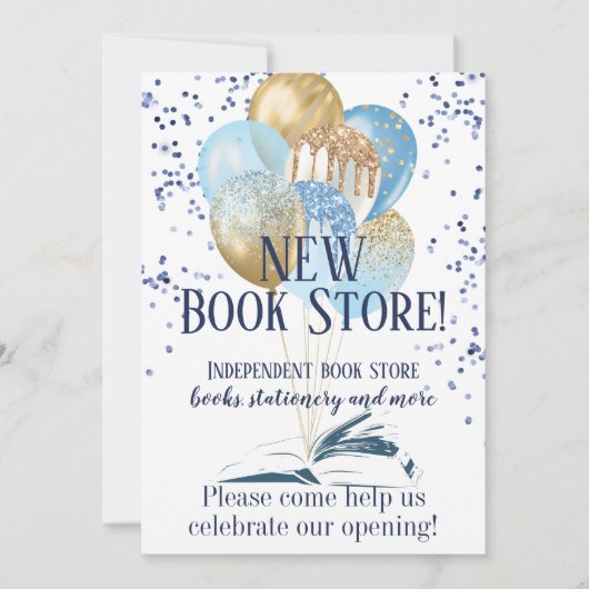 Start von Book Store Business Einladung (Vorderseite)