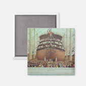 Start von H.M.S. Royal Albert, Screw Steamer Magnet (Vorderseite/Rückseite)