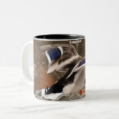 Start von Mallard Ducks Zweifarbige Tasse (Vorderseite Links)
