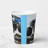 Start von Monster Truck, Geburtstagskuppel Pappbecher (Links)