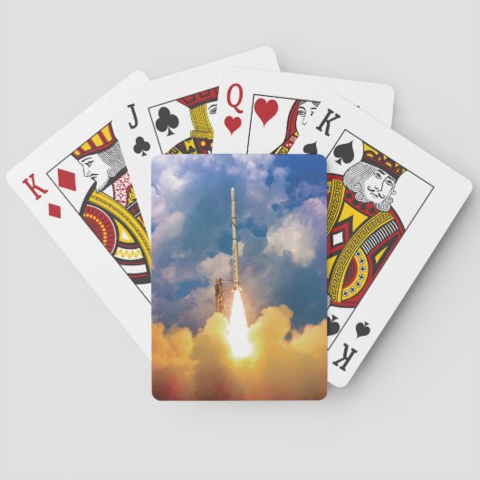 Start von NASA-Scout-Raketen Spielkarten (Rückseite)