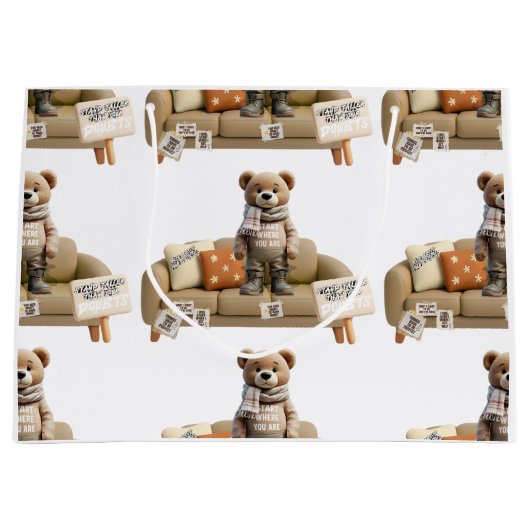 Start Where You Are Gift Bag Große Geschenktüte (Vorderseite)