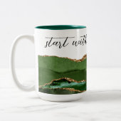 Start With Bismillah Green Agate Zweifarbige Tasse (Links)