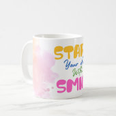 Start Your Day with a Smile – Cute  Kaffeetasse (Vorderseite Links)