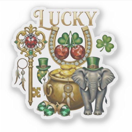 Start your day with lucky vibes  aufkleber (Vorderseite)