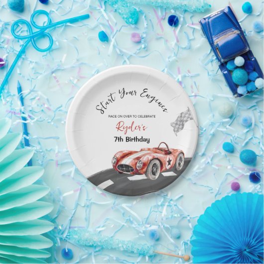 Start Your Engine Any Age Birthday Pappteller (Party)