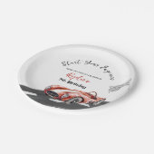 Start Your Engine Any Age Birthday Pappteller (Schrägansicht)