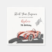 Start Your Engine Any Age Birthday  Serviette (Vorderseite)