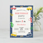 Start Your Engines for a Birthday Adventure Einladung (Stehend Vorderseite)