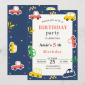 Start Your Engines for a Birthday Adventure Einladung (Vorne/Hinten)