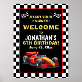 Start Your Engines! Fun Racing Driver Birthday Boy Poster (Vorne)