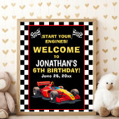 Start Your Engines! Fun Racing Driver Birthday Boy Poster