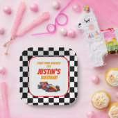 Start Your Engines Race Car Birthday Pappteller (Party)