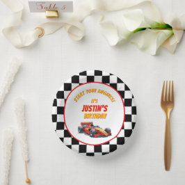 Start Your Engines Race Car Birthday Pappteller