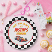 Start Your Engines Race Car Birthday Pappteller (Party)
