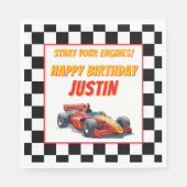 Start Your Engines Race Car Birthday Serviette (Vorderseite)