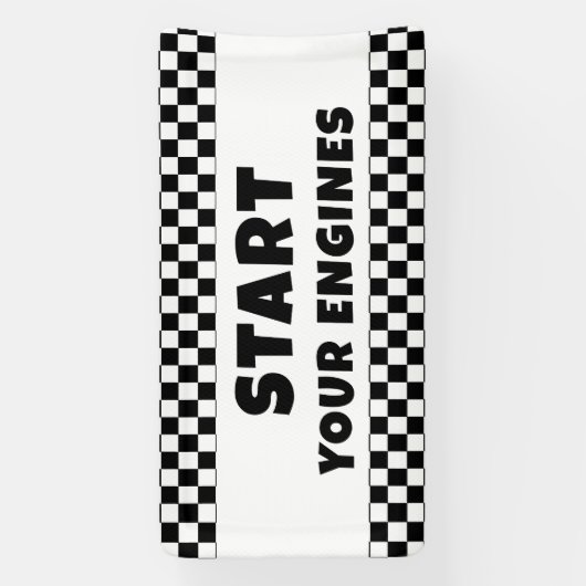 Start Your Engines Welcome Banner | Racing Birthda (Vertikal)