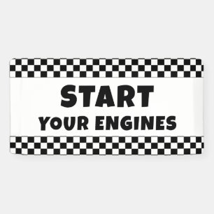 Start Your Engines Willkommensbanner   Renn-Geburt Banner