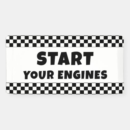 Start Your Engines Willkommensbanner | Renn-Geburt Banner (Horizontal)