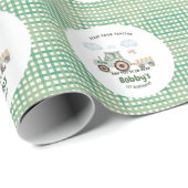 Start Your Tractor 1. Geburtstag Geschenkpapier (Rolleneckpunkt)