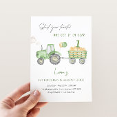 Start Your Tractor 1st Birthday Party Einladung