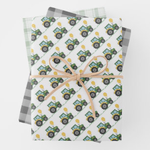 Start Your Tractor Kindergeburtstag-Wrap-Geschenkp Geschenkpapier Set