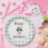 Start Your Tractor Round Paper Plate  Pappteller (Party)