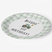 Start Your Tractor Round Paper Plate  Pappteller (Schrägansicht)
