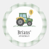 Start Your Tractor Round Sticker (Vorderseite)