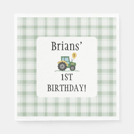 Start Your Tractor Square Paper Napkin Serviette (Vorderseite)