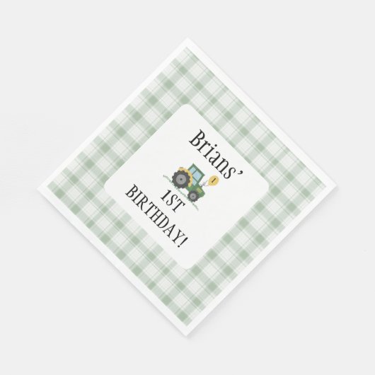 Start Your Tractor Square Paper Napkin Serviette (Ecke)