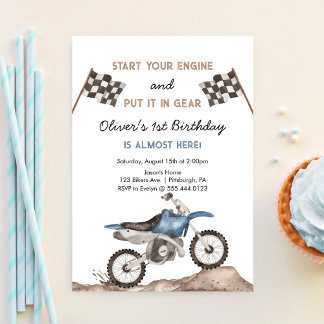 Starte dein Motorrad Dirt Bike Motocross Jungen Ge Einladung