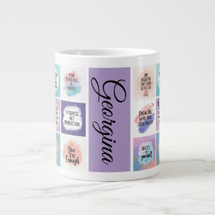 Starte Strong, Bleibe Positive - Tägliche Motivati Jumbo-Tasse