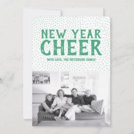 Started New Year Cheer Foto Card | Grün Feiertagskarte