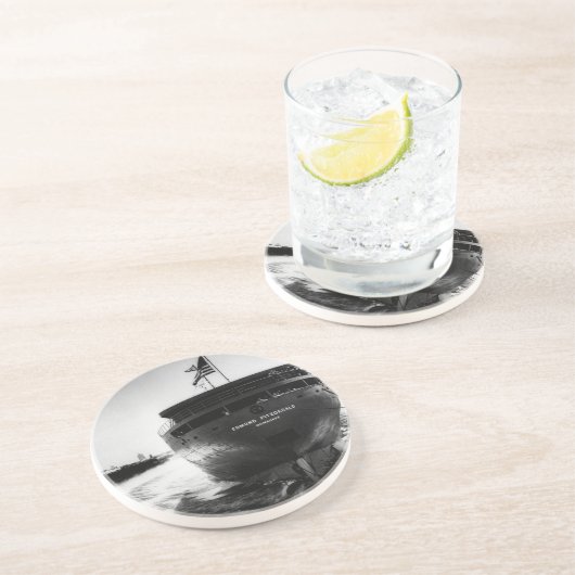 Starten des Edmund Fitzgerald 1958 Getränkeuntersetzer (Seite)