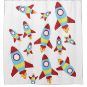 Starten des Raketenraumschiffes Duschvorhang (Vorderseite)